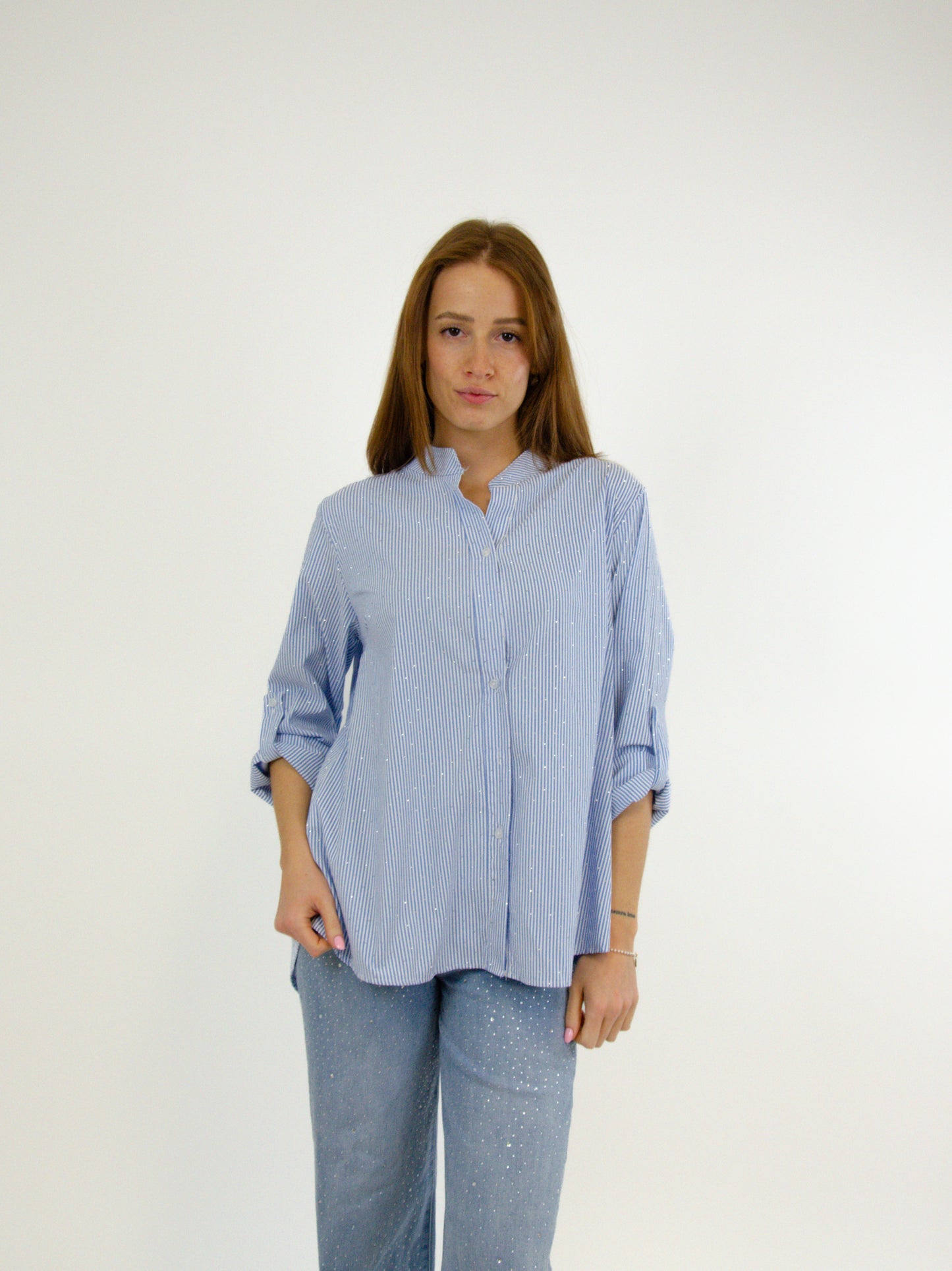 Camicia rigata con brilli