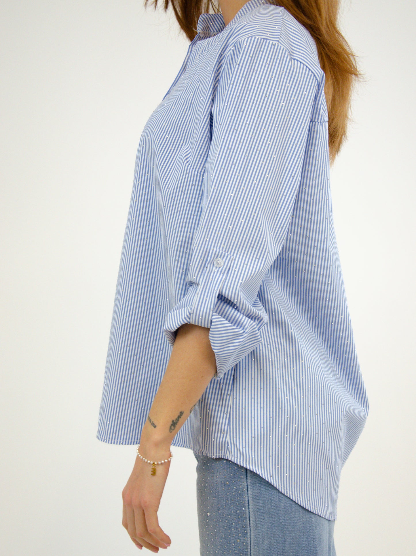 Camicia rigata con brilli