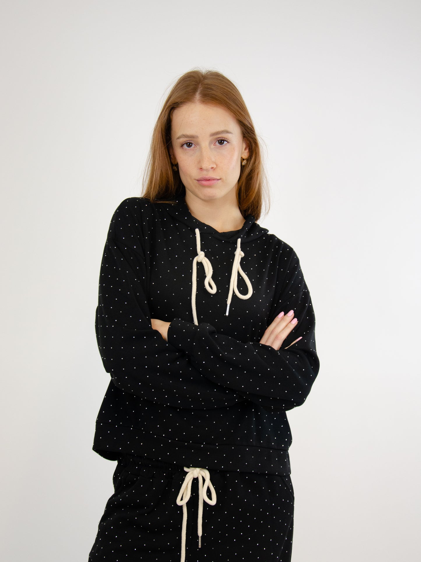 Felpa sportiva con strass