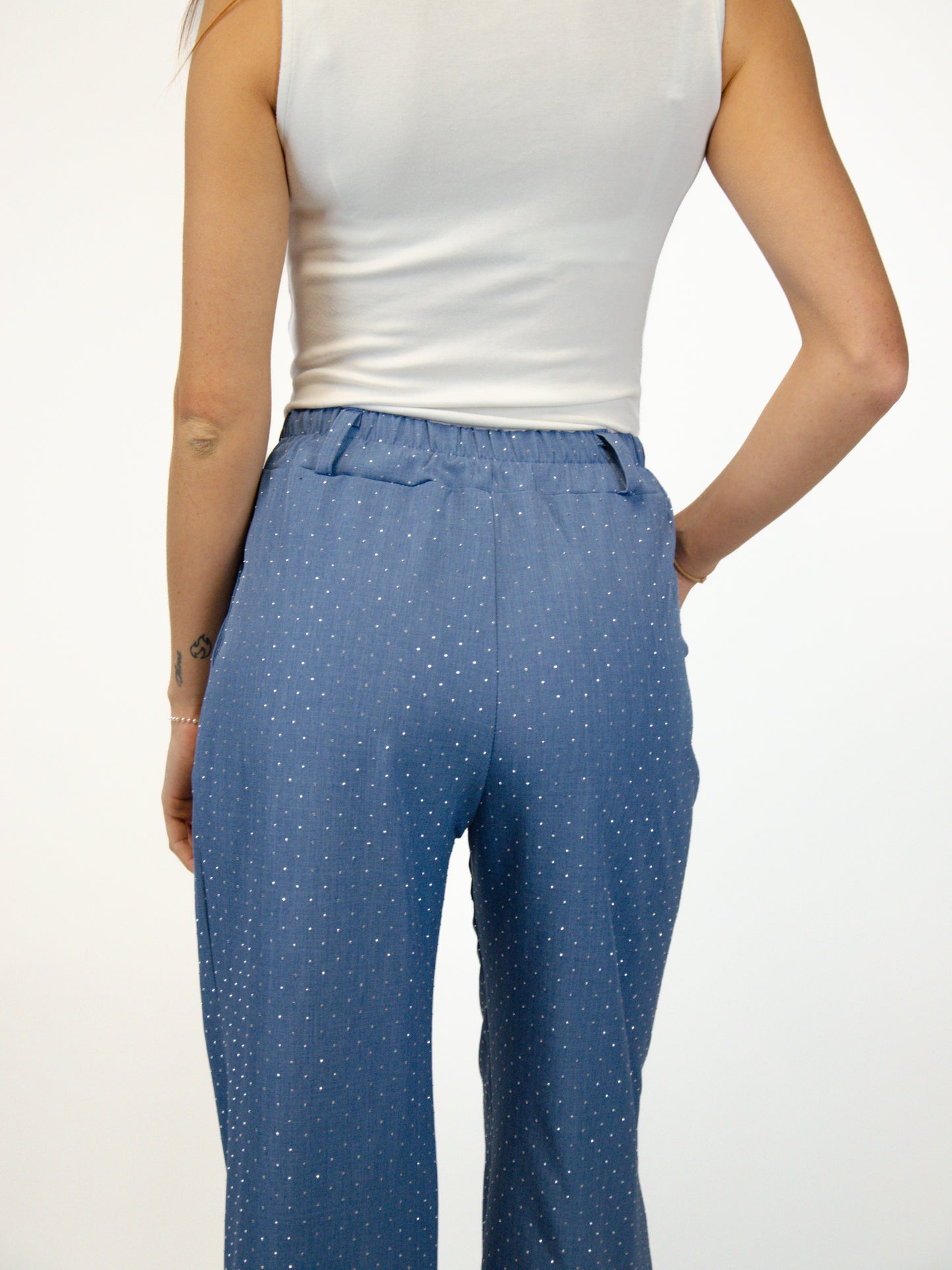 Pantalone Palazzo con strass
