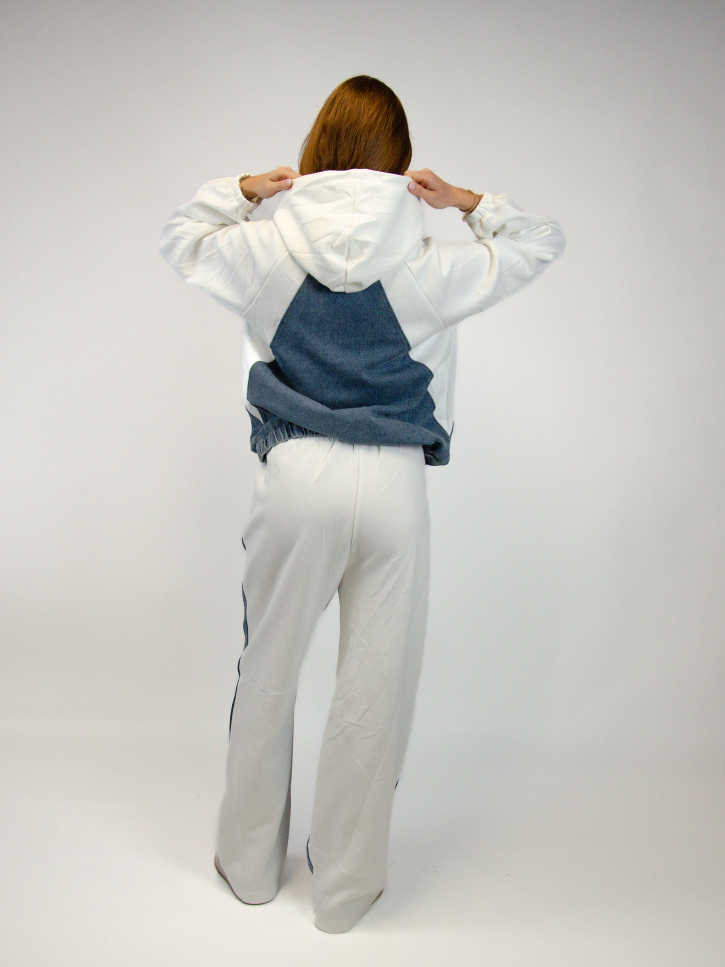 Pantalone in felpa e denim