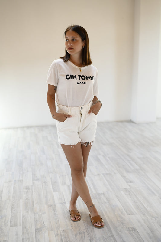 Short bianco a caramella