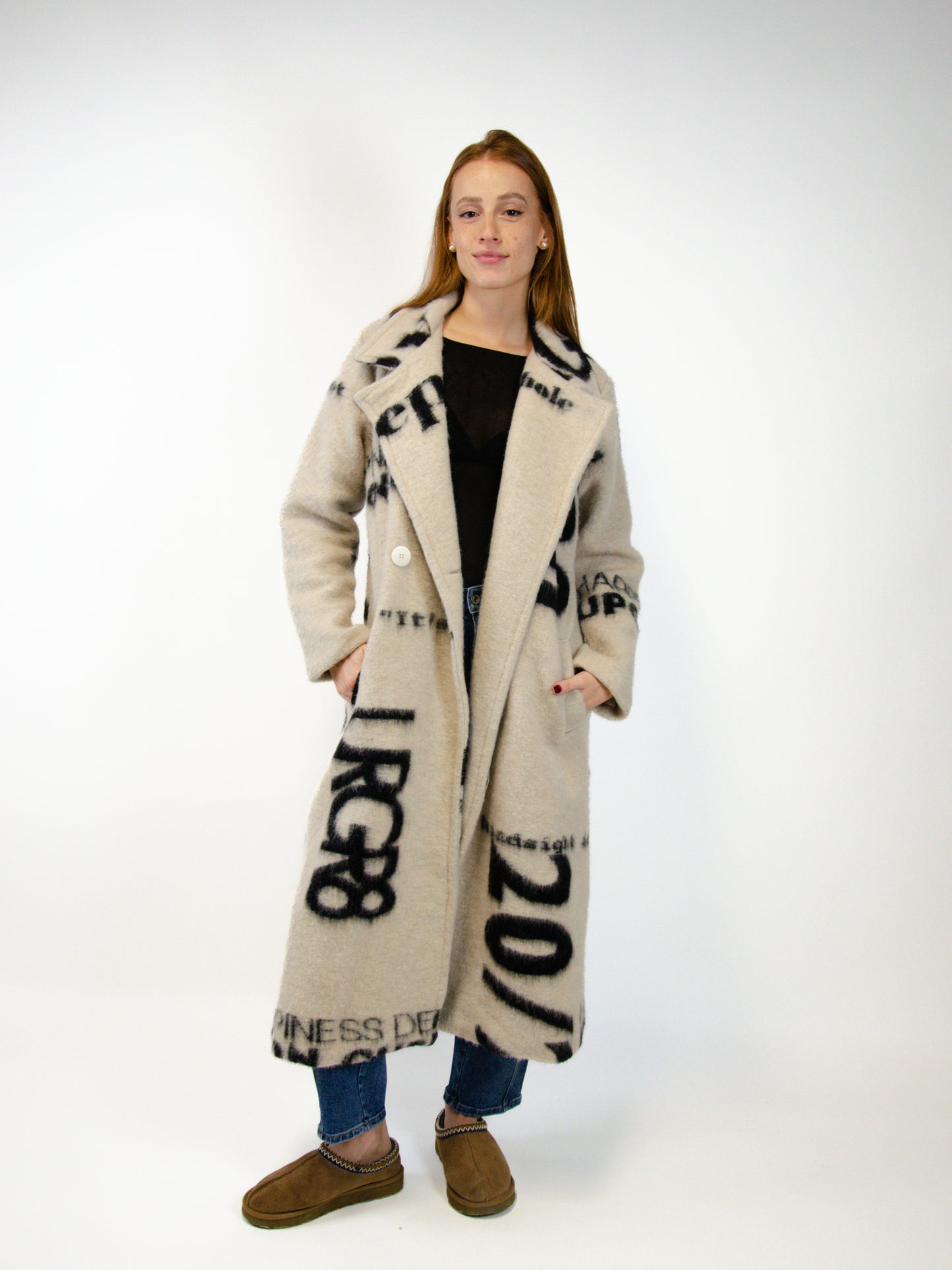 Cappotto in lana stampato