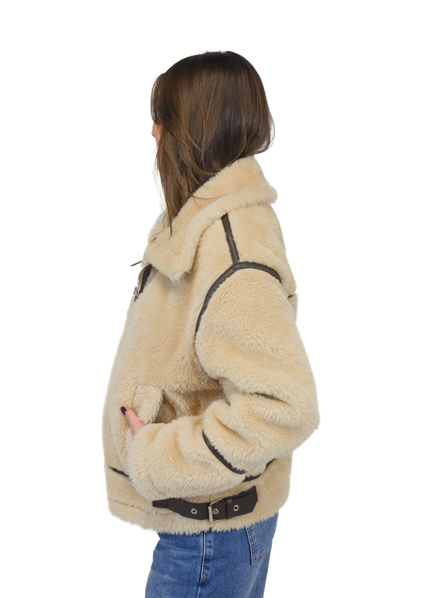 Ecopelliccia con fibbie