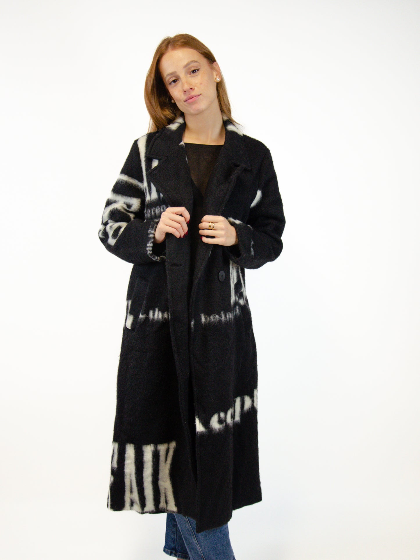 Cappotto in lana stampato