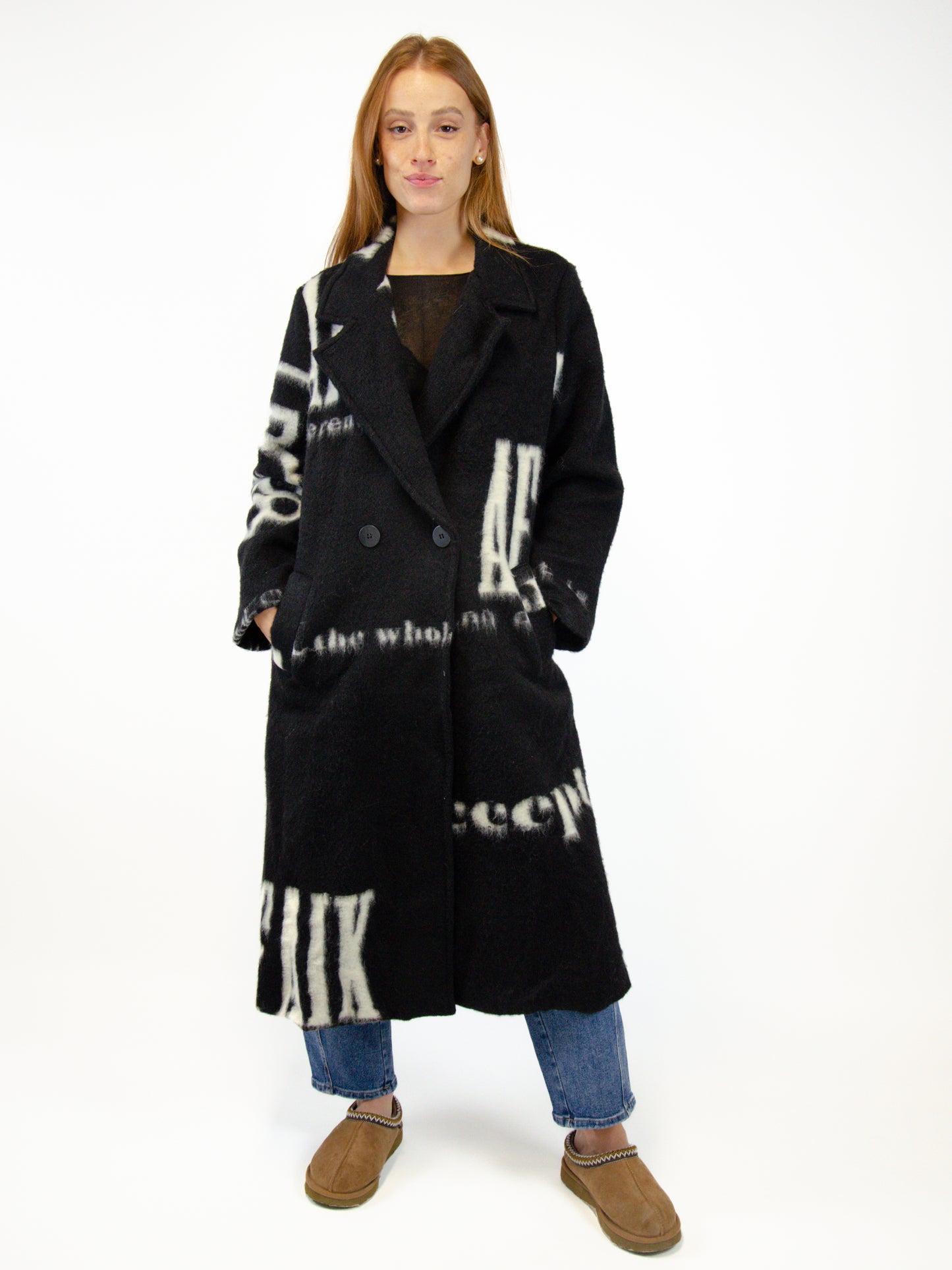 Cappotto in lana stampato