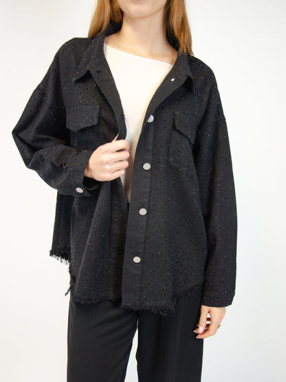 Giacca denim con strass