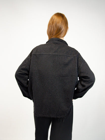 Giacca denim con strass