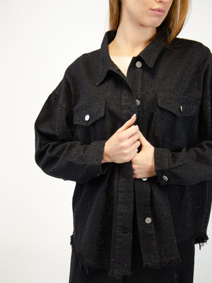 Giacca denim con strass
