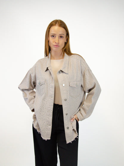 Giacca denim con strass
