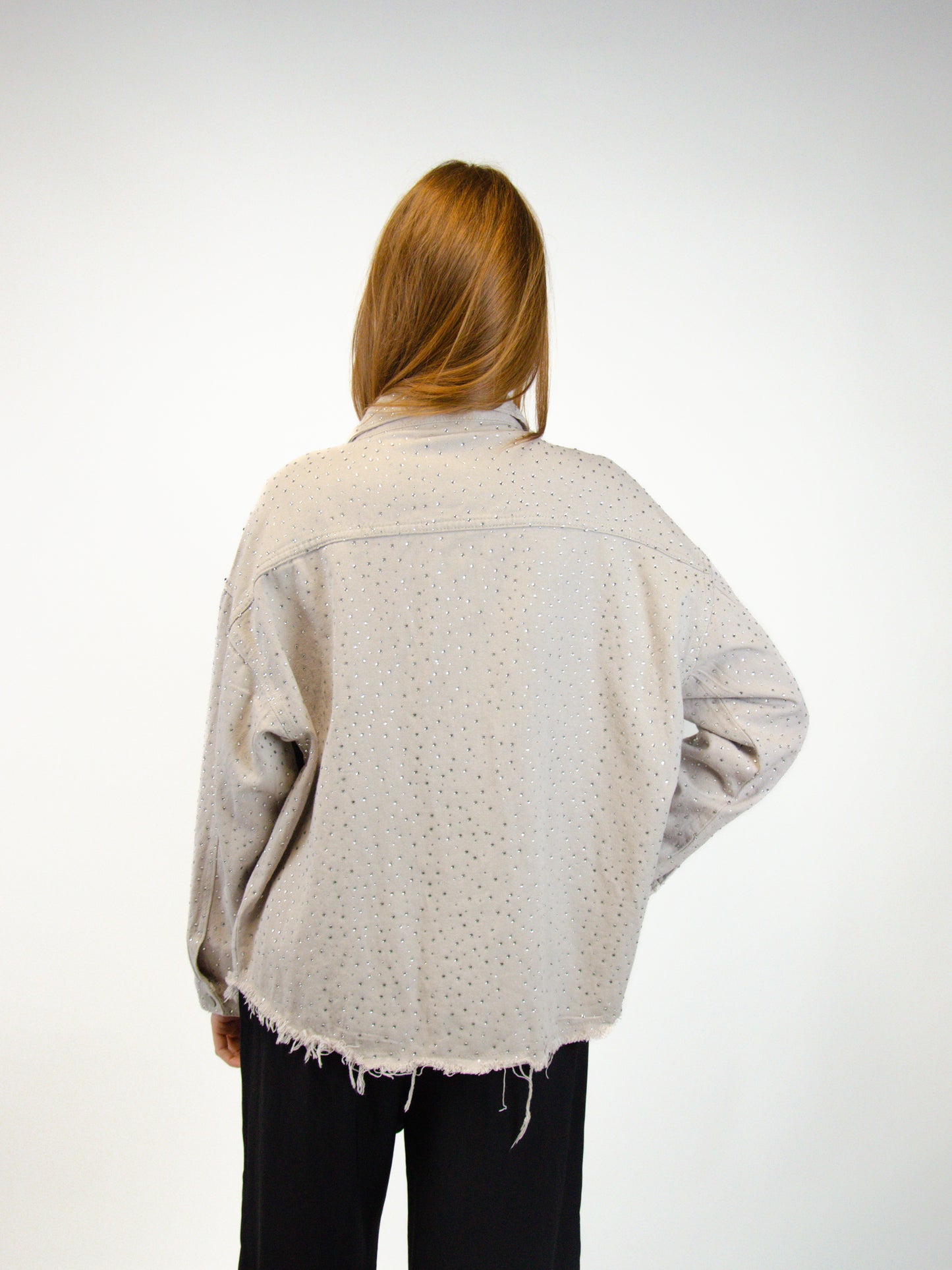 Giacca denim con strass