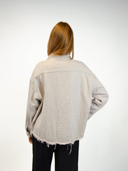 Giacca denim con strass