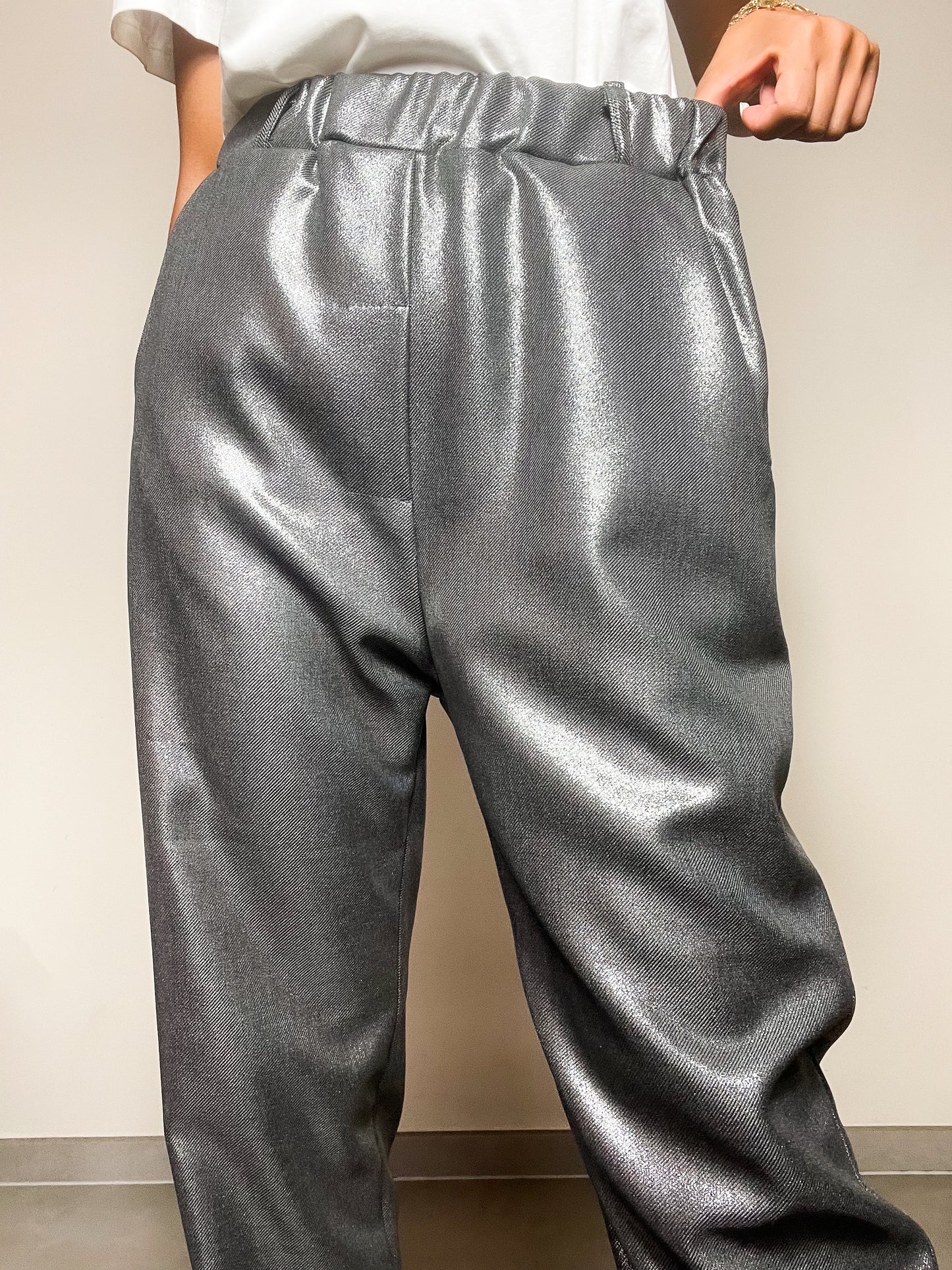 Pantalone lucido grigio