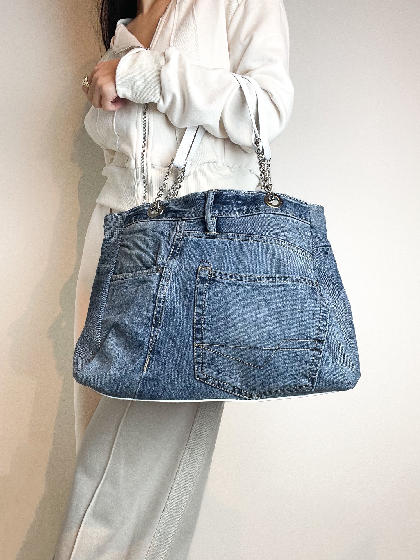 Borsa a spalla in jeans